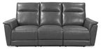 Chateau dAx Angelo 84.25 Genuine Leather Power Reclining Sofa with Power Headrests
