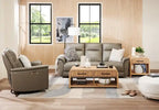 Canapé inclinable électrique en cuir véritable avec appuie-tête électriques
