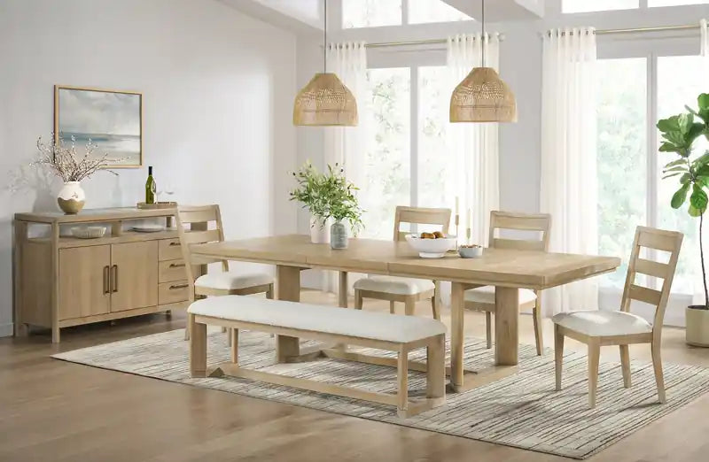 Banc de salle à manger Aspen avec siège en tissu, 64,25 po L