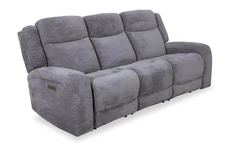 Canapé inclinable électrique en tissu 90 po avec ports USB - Gris tourterelle