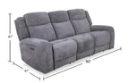 Canapé inclinable électrique en tissu 90 po avec ports USB - Gris tourterelle