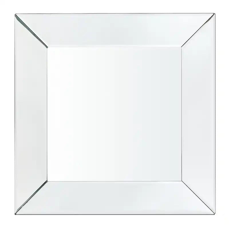 Table d'appoint 18 Glam miroir et plateau en verre avec étagère - Métal argenté avec pieds aspect diamant