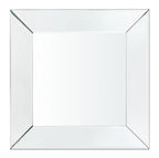 Table d'appoint 18 Glam miroir et plateau en verre avec étagère - Métal argenté avec pieds aspect diamant