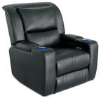 Cato 36.50 Leather-Look Fabric Power Reclining Chair with Power Headrest and Dual Cupholders
