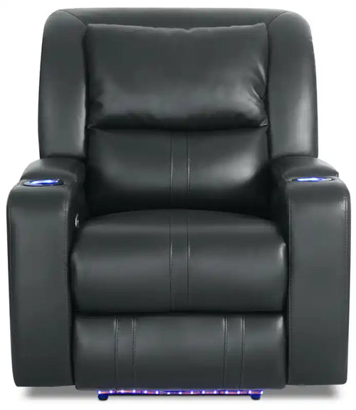 36.50 Fauteuil inclinable électrique en similicuir avec appuie-tête motorisé et deux porte-gobelets