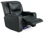 36.50 Fauteuil inclinable électrique en similicuir avec appuie-tête motorisé et deux porte-gobelets