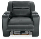 36.50 Fauteuil inclinable électrique en similicuir avec appuie-tête motorisé et deux porte-gobelets
