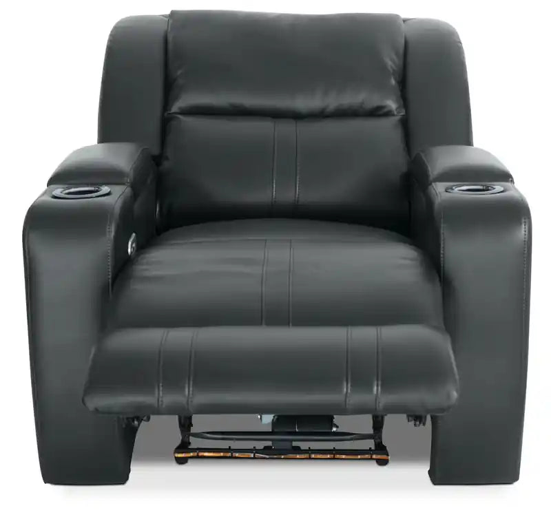 36.50 Fauteuil inclinable électrique en similicuir avec appuie-tête motorisé et deux porte-gobelets