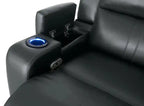 36.50 Fauteuil inclinable électrique en similicuir avec appuie-tête motorisé et deux porte-gobelets