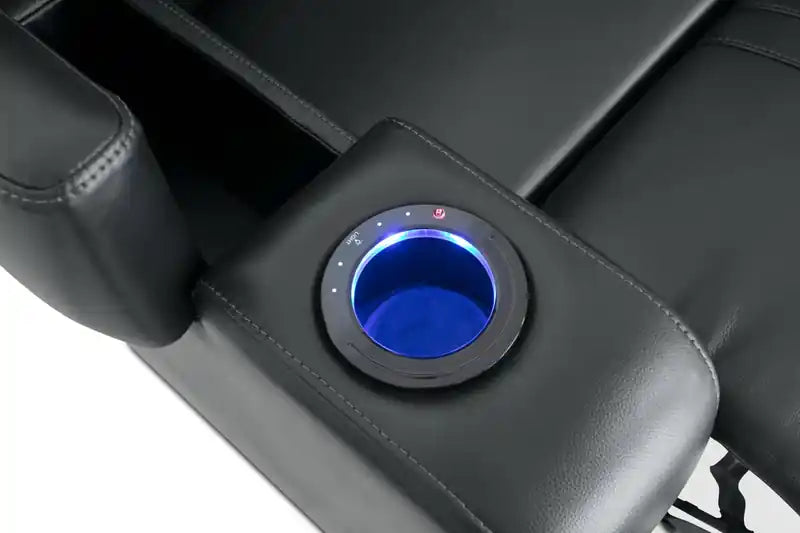 36.50 Fauteuil inclinable électrique en similicuir avec appuie-tête motorisé et deux porte-gobelets