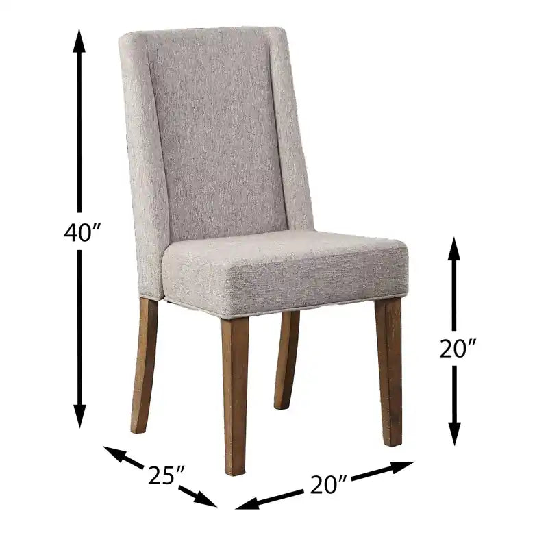 Chaise de salle à manger Cedar en tissu polyester, bois de pin
