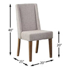 Chaise de salle à manger Cedar en tissu polyester, bois de pin