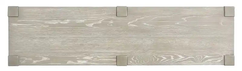 Table de canapé contemporaine en bois massif avec étagères - Gris Calico 64 po