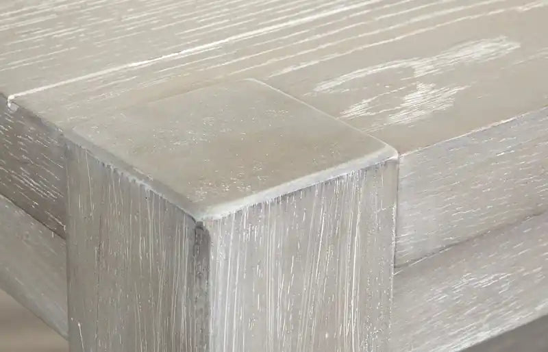 Table de canapé contemporaine en bois massif avec étagères - Gris Calico 64 po