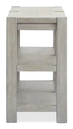 Table de canapé contemporaine en bois massif avec étagères - Gris Calico 64 po