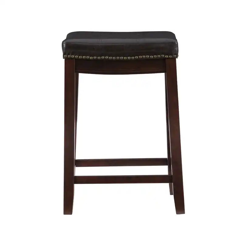 Tabouret de comptoir sans dossier en similicuir Claridge
