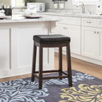 Tabouret de comptoir sans dossier en similicuir Claridge