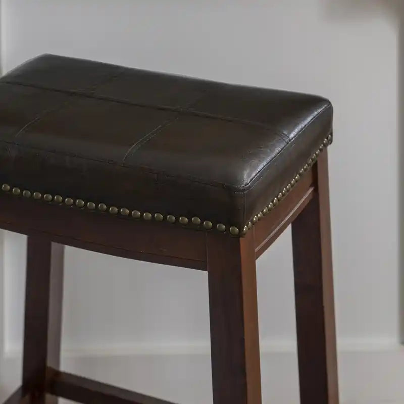 Tabouret de comptoir sans dossier en similicuir Claridge
