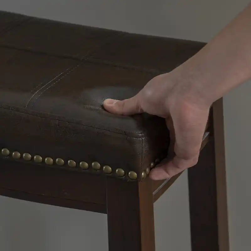 Tabouret de comptoir sans dossier en similicuir Claridge