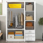Armoire de rangement en bois à 2 portes de 120 cm avec étagères et 3 tiroirs