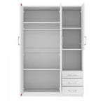 Armoire de rangement en bois à 2 portes de 120 cm avec étagères et 3 tiroirs