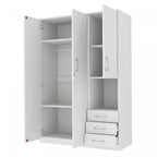 Armoire de rangement en bois à 2 portes de 120 cm avec étagères et 3 tiroirs