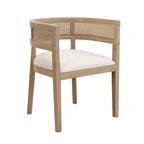 Lot de 2 chaises de salle à manger Lance avec dossier en rotin et assise en U - Frêne naturel