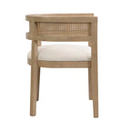 Lot de 2 chaises de salle à manger Lance avec dossier en rotin et assise en U - Frêne naturel
