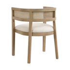 Lot de 2 chaises de salle à manger Lance avec dossier en rotin et assise en U - Frêne naturel