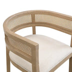 Lot de 2 chaises de salle à manger Lance avec dossier en rotin et assise en U - Frêne naturel