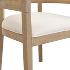 Lot de 2 chaises de salle à manger Lance avec dossier en rotin et assise en U - Frêne naturel