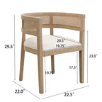 Lot de 2 chaises de salle à manger Lance avec dossier en rotin et assise en U - Frêne naturel