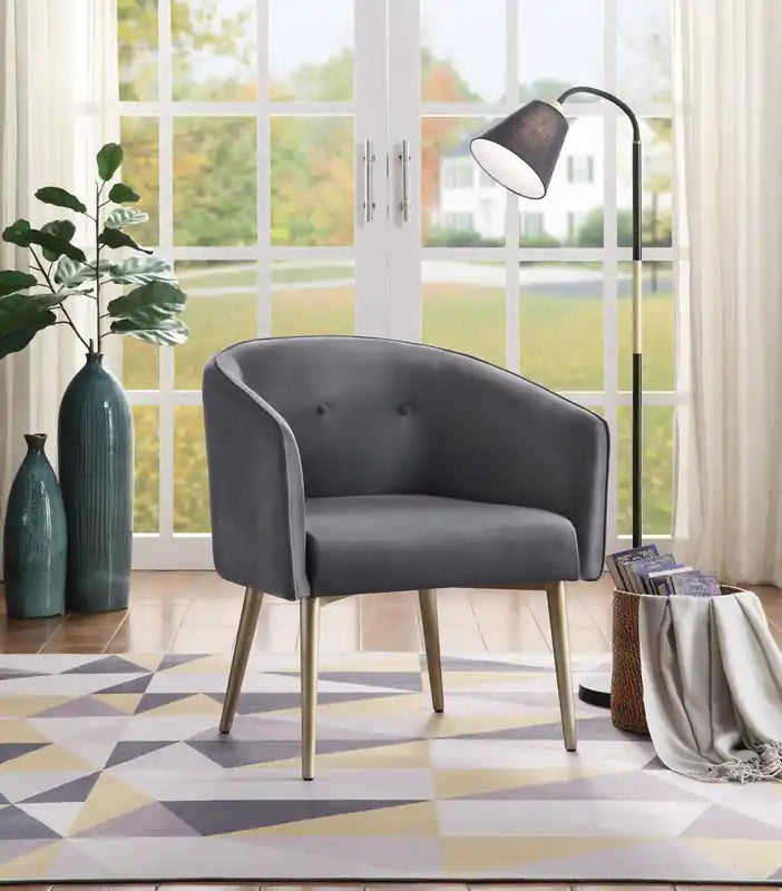 Fauteuil d'appoint velours gris