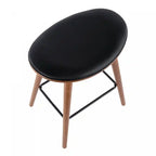 Tabouret de comptoir mi-siècle moderne en similicuir noir Saddle