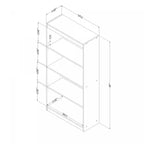 Bibliothèque à 4 tablettes - Noir pur