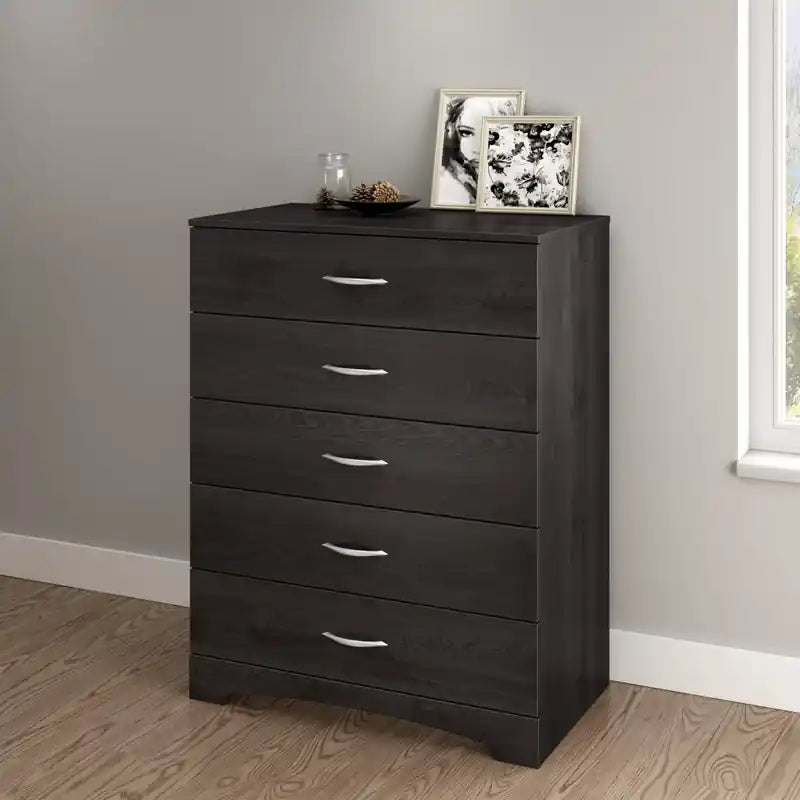 Commode 5 tiroirs - Chêne gris