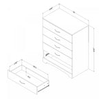 Commode 5 tiroirs - Chêne gris