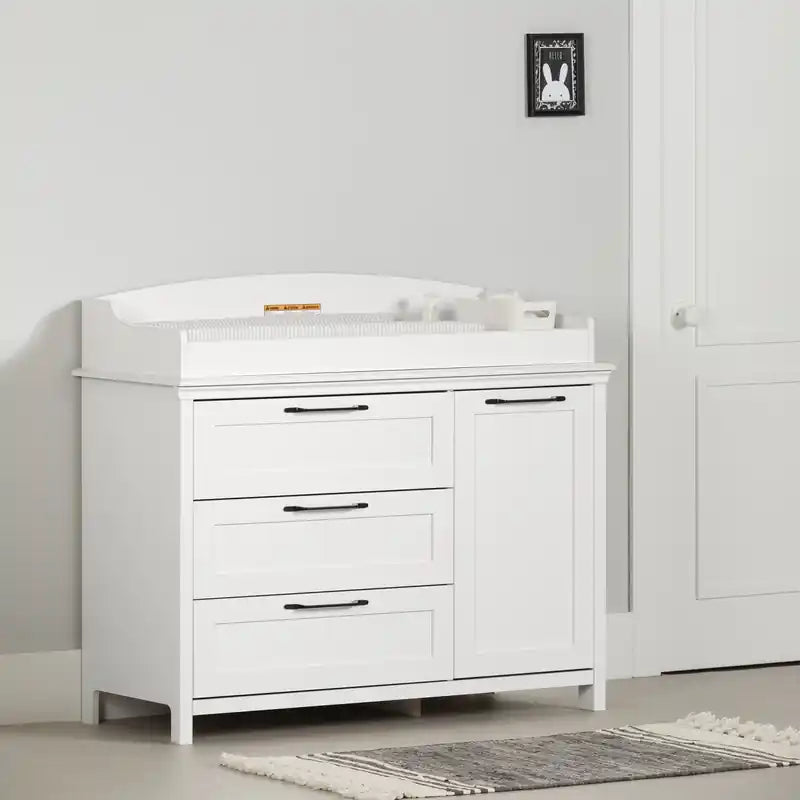 Table à langer avec contour amovible - Blanc pur