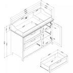 Table à langer avec contour amovible - Blanc pur