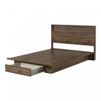 Musano Platform Bed And Headboard Set Natural Walnut - South Shore Queen Bed