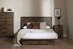 Musano Plateforme Lit et Tête de lit Noyer Naturel - Lit Queen