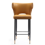Tabouret de bar de 37 po avec dossier capitonné et boutons - Selle