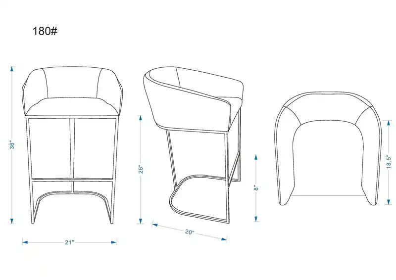 Tabouret de bar hauteur comptoir en acier inoxydable 36", crème et or titane