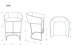 Tabouret de bar hauteur comptoir en acier inoxydable 36", crème et or titane