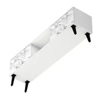 62.20 Meuble TV moderne du milieu du siècle - Blanc et motif marbre