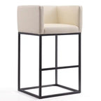 Manhattan Comfort Embassy 38 Metal Barstool - Cream & Black