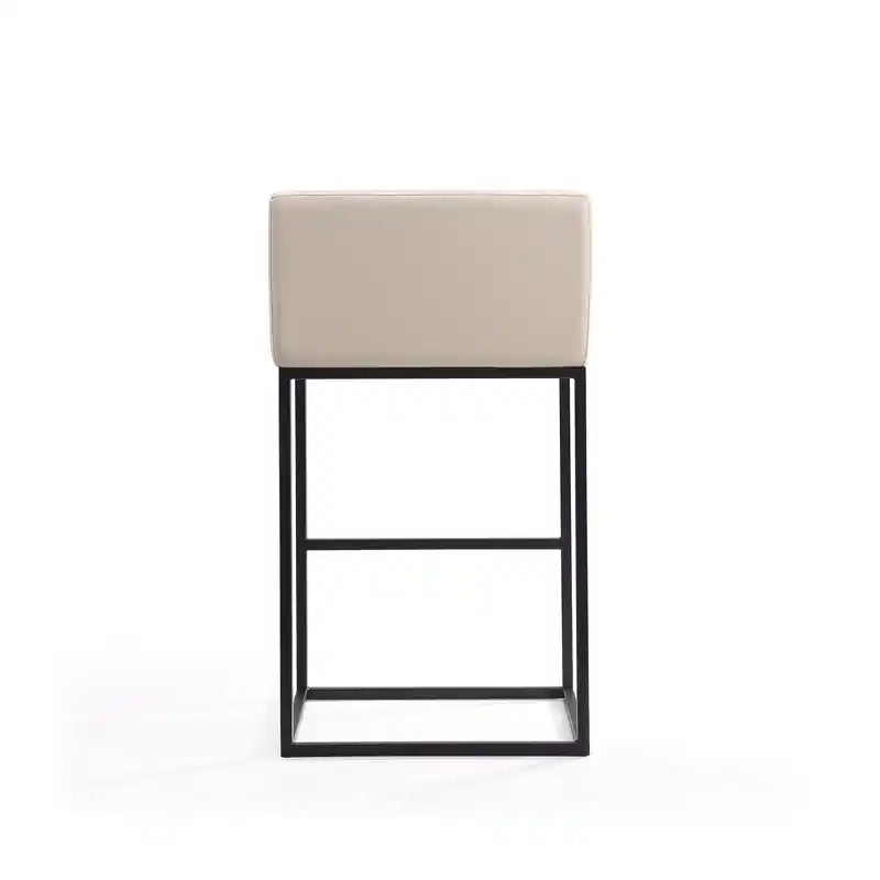 Tabouret de bar 38 en métal - Crème et noir