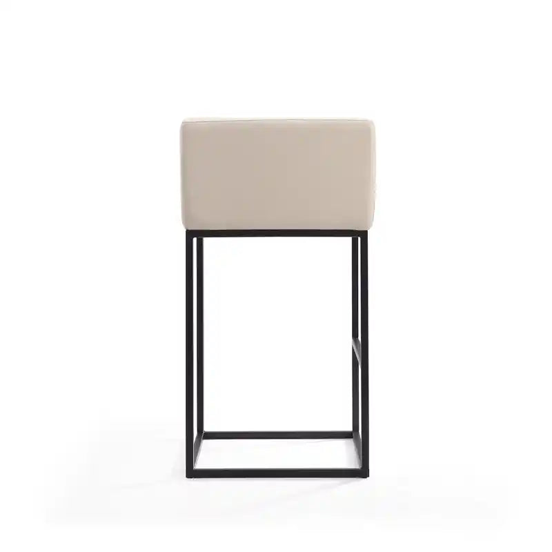 Tabouret de bar 38 en métal - Crème et noir