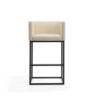 Tabouret de bar 38 en métal - Crème et noir