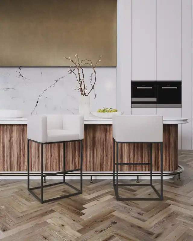 Tabouret de bar 38 en métal - Crème et noir